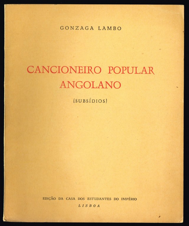 CANCIONEIRO POPULAR ANGOLANO (subsdios)